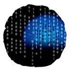 Binary Rain Large 18  Premium Flano Round Cushion  Back