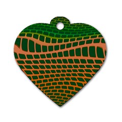 Distorted Rectangles Dog Tag Heart (one Side) by LalyLauraFLM
