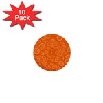 Orange Abstract 45s 1  Mini Button (10 pack) Front