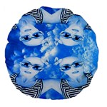Skydivers Large 18  Premium Flano Round Cushion  Back