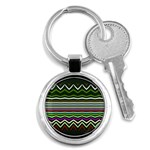Chevrons and distorted stripes Key Chain (Round) Front