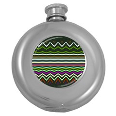 Chevrons And Distorted Stripes Hip Flask (5 Oz) by LalyLauraFLM