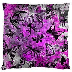 Butterfly Graffiti Large Flano Cushion Case (two Sides) by ArtistRoseanneJones