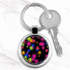 Colorful Stars Pattern Key Chain (round) by LalyLauraFLM