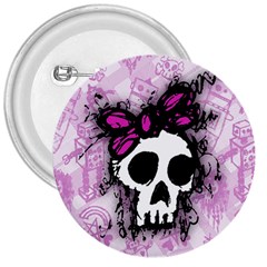Sketched Skull Princess 3  Button by ArtistRoseanneJones