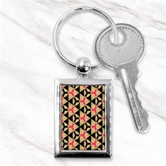 Shapes In Triangles Pattern Key Chain (rectangle) by LalyLauraFLM
