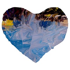 Splash 4 Large 19  Premium Flano Heart Shape Cushions by icarusismartdesigns
