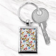 Colorful Paint Strokes Key Chain (rectangle) by LalyLauraFLM