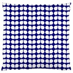 Blue And White Leaf Pattern Large Flano Cushion Cases (Two Sides)  Front