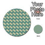 Modern Retro Chevron Patchwork Pattern Multi-purpose Cards (Round)  Front 5