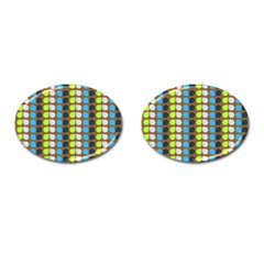 Colorful Leaf Pattern Cufflinks (oval) by GardenOfOphir