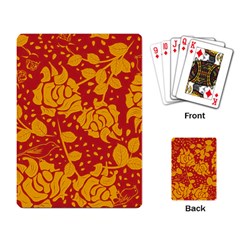 Floral Wallpaper Hot Red Playing Card by ImpressiveMoments