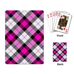 Smart Plaid Hot Pink Playing Card by ImpressiveMoments