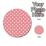 Coral And White Polka Dots Multi-purpose Cards (Round)  Front 37