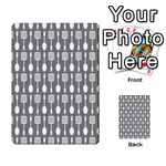 Gray And White Kitchen Utensils Pattern Multi-purpose Cards (Rectangle)  Back 1