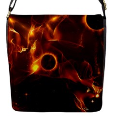 Fire And Flames In The Universe Flap Messenger Bag (s) by FantasyWorld7