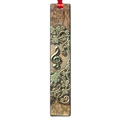 Elegant Clef With Floral Elements On A Background With Damasks Large Book Marks by FantasyWorld7