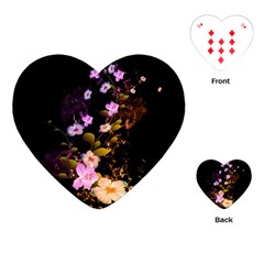 Awesome Flowers With Fire And Flame Playing Cards (heart)  by FantasyWorld7