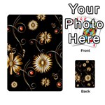 Golden Flowers On Black Background Multi-purpose Cards (Rectangle)  Back 6