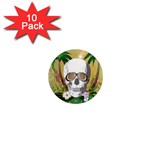 Funny Skull With Sunglasses And Palm 1  Mini Magnet (10 pack)  Front