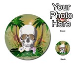 Funny Skull With Sunglasses And Palm Multi-purpose Cards (Round)  Back 11