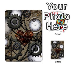 Steampunk With Clocks And Gears And Heart Multi-purpose Cards (rectangle)  by FantasyWorld7