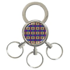 Rectangles And Stripes Pattern 3-ring Key Chain by LalyLauraFLM