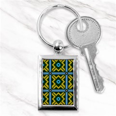 Rhombus In Squares Pattern Key Chain (rectangle) by LalyLauraFLM