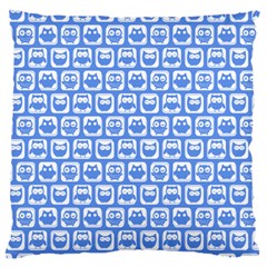 Blue And White Owl Pattern Standard Flano Cushion Cases (one Side)  by GardenOfOphir