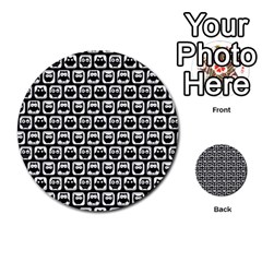 Black And White Owl Pattern Multi-purpose Cards (round)  by GardenOfOphir