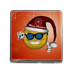 Funny Christmas Smiley With Sunglasses Memory Card Reader (square) by FantasyWorld7