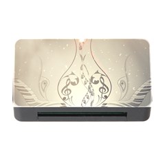 Music, Piano With Clef On Soft Background Memory Card Reader With Cf by FantasyWorld7