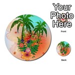 Tropical Design With Palm And Flowers Multi-purpose Cards (Round)  Back 21