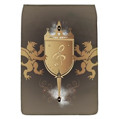 Music, Clef On A Shield With Liions And Water Splash Flap Covers (l)  by FantasyWorld7