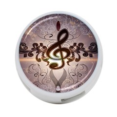 Music, Wonderful Clef With Floral Elements 4-port Usb Hub (two Sides)  by FantasyWorld7