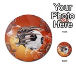 Soccer With Skull And Fire And Water Splash Multi-purpose Cards (Round)  Back 51