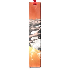 Soccer With Skull And Fire And Water Splash Large Book Marks by FantasyWorld7