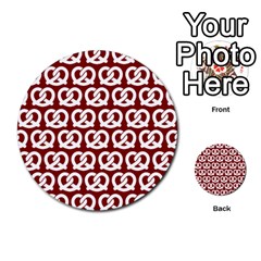 Red Pretzel Illustrations Pattern Multi-purpose Cards (round)  by GardenOfOphir