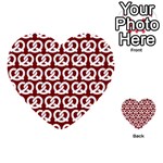 Red Pretzel Illustrations Pattern Multi-purpose Cards (Heart)  Back 9