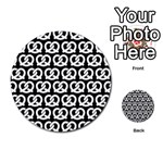 Black And White Pretzel Illustrations Pattern Multi-purpose Cards (Round)  Front 25