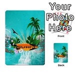 Surfboard With Palm And Flowers Multi-purpose Cards (Rectangle)  Front 5