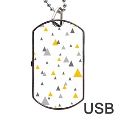 Pastel Random Triangles Modern Pattern Dog Tag Usb Flash (one Side) by Dushan