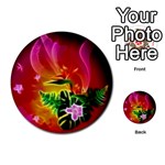 Awesome F?owers With Glowing Lines Multi-purpose Cards (Round)  Back 35