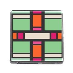 Rectangles Cross Memory Card Reader (square) by LalyLauraFLM