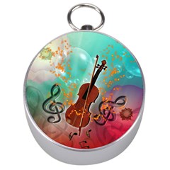 Violin With Violin Bow And Key Notes Silver Compasses by FantasyWorld7