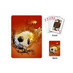 Soccer With Fire And Flame And Floral Elelements Playing Cards (Mini)  Back