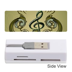 Decorative Clef With Damask In Soft Green Memory Card Reader (stick)  by FantasyWorld7