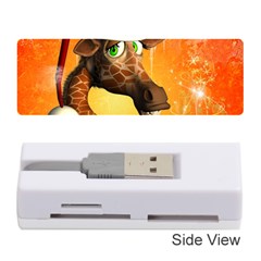 Funny Cute Christmas Giraffe With Christmas Hat Memory Card Reader (stick)  by FantasyWorld7