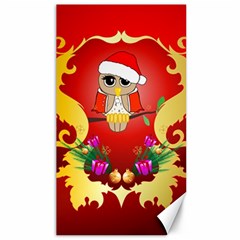 Funny, Cute Christmas Owl  With Christmas Hat Canvas 40  X 72   by FantasyWorld7