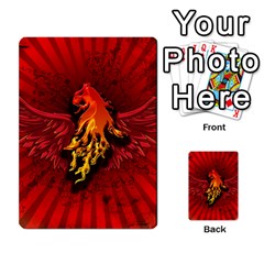 Lion With Flame And Wings In Yellow And Red Multi-purpose Cards (rectangle)  by FantasyWorld7
